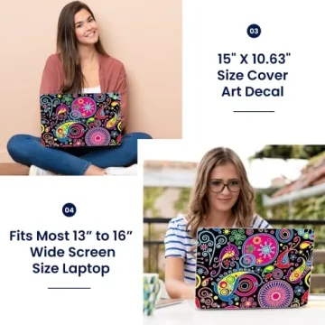 Stylish 15-inch Laptop Skin Sticker with Wrist Pads