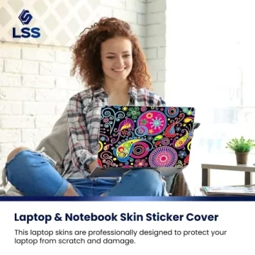 Stylish 15-inch Laptop Skin Sticker with Wrist Pads