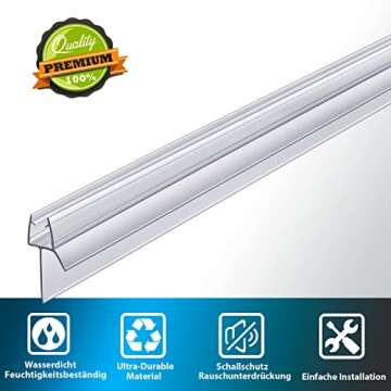 2-Pack Butecare Frameless Shower Door Bottom Seal with Long Sweep for Glass Doors – Stop Shower Leaks and Create a Water Barrier Shower Installation Kit (3/16” x 36”)