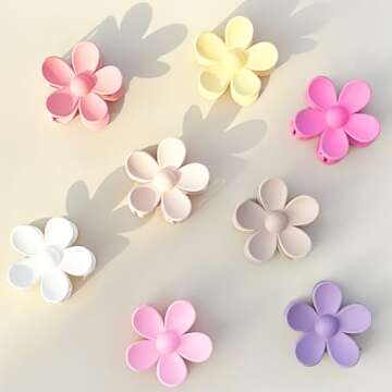 Stylish Flower Hair Clips 8PCS for Women and Girls