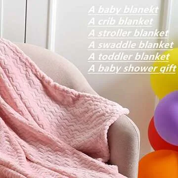 CREVENT 30''X40'' Soft Cozy Warm Baby Blankets for Boys Girls Solid Color - All Season Use - Newborn Essentials (Wave Pink)