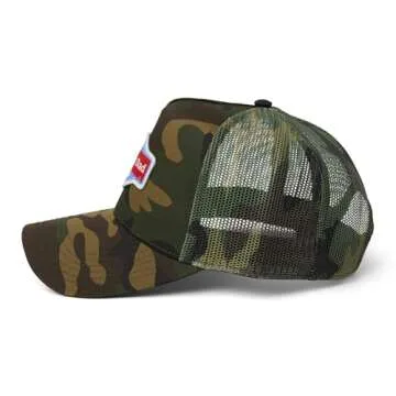 Happy Dad Trucker Hat, Camo, Trendy Mens Hats with Breathable Mesh Back, Adjustable Snap Closure, Birthday Gifts for Men and Women, Snapback Cap