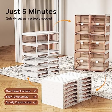 BINSIO Elegant Shoe Rack Organizer - Portable & Stylish
