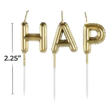Happy Birthday Balloon Pick Candles - 2.25", 13 Pieces - Candle Set for Birthday Party Celebrations,...