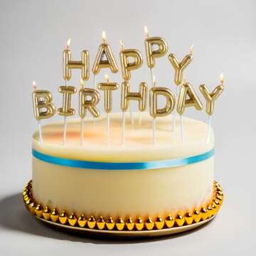 Happy Birthday Gold Balloon Pick Candles - 13PC Set