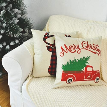 PSDWETS Christmas Pillow Covers Set of 4 for Holiday Decor
