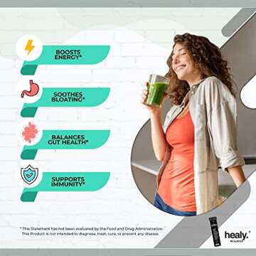 Healy Wellness Super Greens - Skinny, Energy, Detox, Digestion & Immunity Dissolvable Effervescent Fizzy Tablets with 26+ Real Keto, Natural Ingredients, Vegan, No Calories, Gluten Sugar Free, 2 Packs