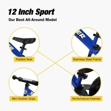 Strider 12” Sport Bike for Kids - Balance Bicycle - Blue