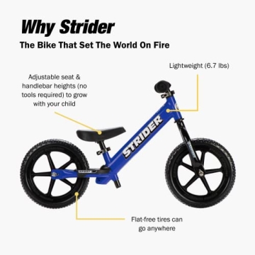 Strider 12” Sport Bike for Kids - Balance Bicycle - Blue