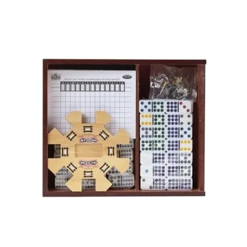 Mexican Train Domino Set in Wooden Box for Age 8+