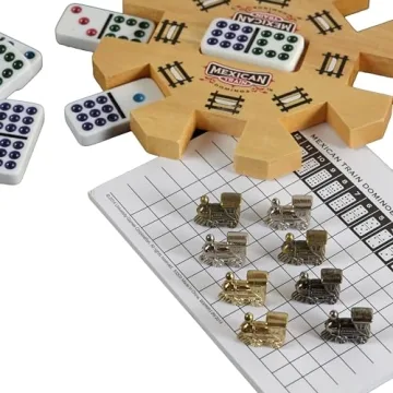 Mexican Train Domino Set in Wooden Box for Age 8+