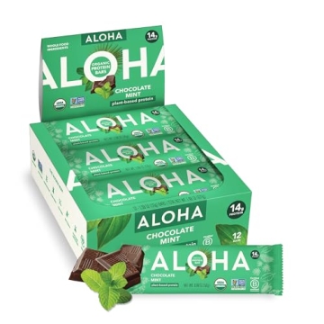 ALOHA Organic Chocolate Mint Protein Bars - 12 Pack