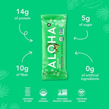 ALOHA Organic Chocolate Mint Protein Bars - 12 Pack