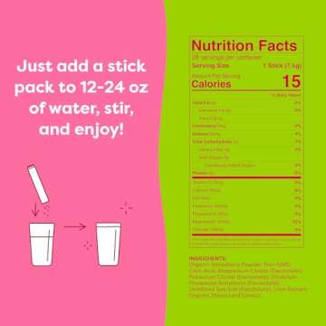 FlavCity Strawberry Limeade Electrolyte Drink Mix - Real Fruit