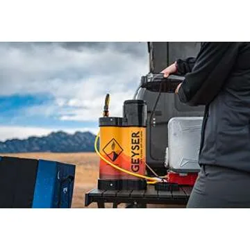 Geyser System Portable Shower & Cleaning Kit with Optional Electric Heater for Camping, Overlanding, & Outdoor Recreation - Standard + Heater