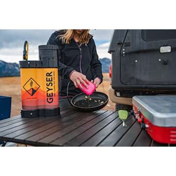 Geyser System Portable Shower & Cleaning Kit with Optional Electric Heater for Camping, Overlanding, & Outdoor Recreation - Standard + Heater