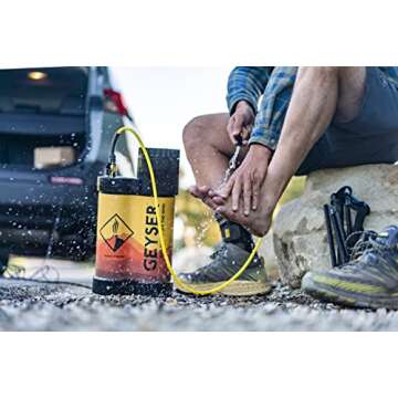 Geyser System Portable Shower & Cleaning Kit with Optional Electric Heater for Camping, Overlanding, & Outdoor Recreation - Standard + Heater