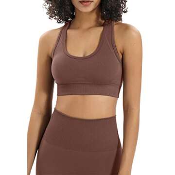 HAODIAN Women's Yoga Outfits 2 Piece High Waisted Leggings with Sports Bra Gym Clothes Sets