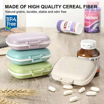Compact 4 Pack Pill Organizer for Travel and Daily Use