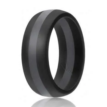 ROQ Silicone Rubber Wedding Ring for Men - Ultimate Comfort & Safety, Size 12