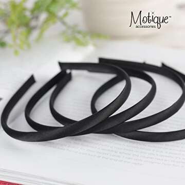 Motique Solid Satin Headbands 4 Pack - Ultimate Comfort
