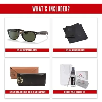 Ray-Ban RB2132 New Wayfarer Sunglasses for All + Bundle