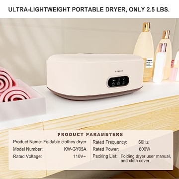 LETTON 600W Portable Clothes Dryer for Compact Living