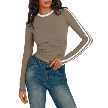 Trendy Long Sleeve Gym Top for Chic Fall Outfits