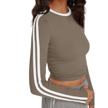 Trendy Long Sleeve Gym Top for Chic Fall Outfits