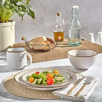 Shop Elegant Stoneware Dinnerware Set for 4