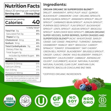 Orgain Superfoods Powder - Berry Flavor for Vitality