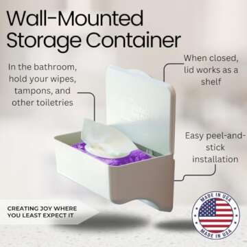 Storage Theory Bathroom Wipes Holder Dispenser with Shelf