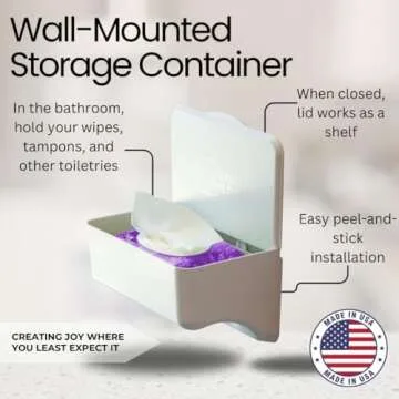 Storage Theory Bathroom Wipes Holder Dispenser with Shelf