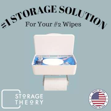 Storage Theory Bathroom Wipes Holder Dispenser with Shelf