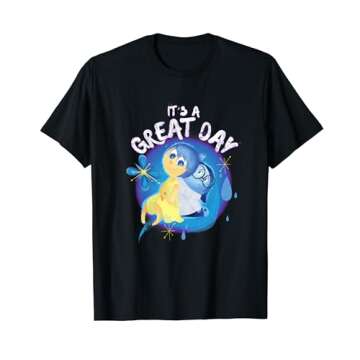 Disney Pixar Inside Out Great Day Joy & Sadness Portrait T-Shirt