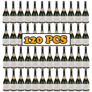 120 Pack Mini Champagne Bottle Bubble Bulk, Ideal for Wedding Send Off, Bridal Shower or Engagement,...