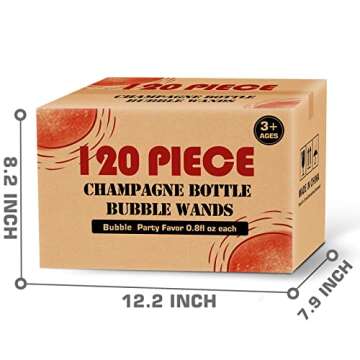120 Pack Mini Champagne Bottle Bubble Bulk, Ideal for Wedding Send Off, Bridal Shower or Engagement, Anniversaries Celebration, Valentine’s Day, Family Reunion, Party Favor for Guests Newlyweds Couple
