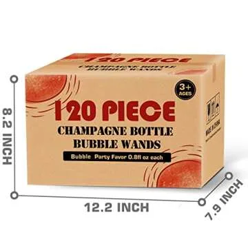 120 Pack Mini Champagne Bottle Bubble Bulk, Ideal for Wedding Send Off, Bridal Shower or Engagement, Anniversaries Celebration, Valentine’s Day, Family Reunion, Party Favor for Guests Newlyweds Couple