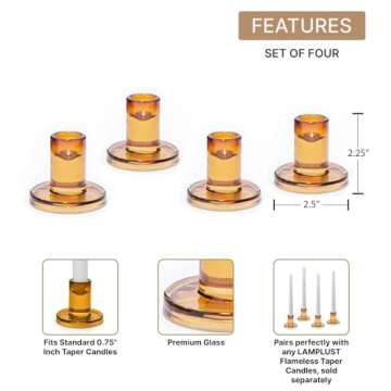 Stylish LampLust Amber Candle Holders for Unique Decor