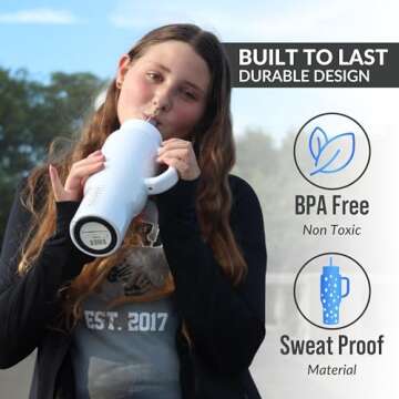 Coldest Tumbler with Handle & 3 Lids, 100% Leak Proof Water Bottle with Straw, 36+ Hours Cold, Insulated Tumblers for Women & Men, Spill Proof Cup Holder Friendly (Forever Pink Glitter, 36 oz)