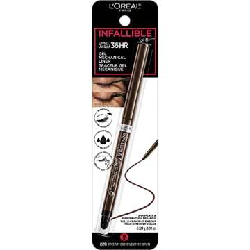 L’Oréal Paris Infallible Grip Mechanical Gel Eyeliner Pencil, Smudge-Resistant, Waterproof Eye Ma...