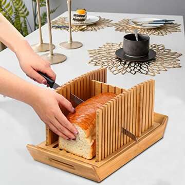 Kiss Core Bread Slicer for Homemade Bread with Knife & Crumb Catcher