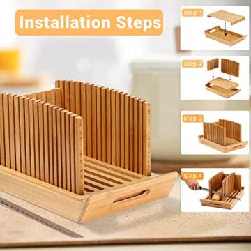 Kiss Core Adjustable Bread Slicer with Knife and Crumb Tray