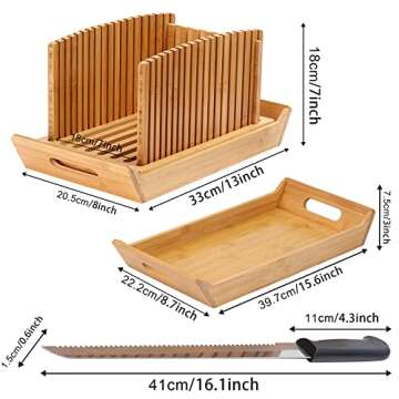 Kiss Core Adjustable Bread Slicer with Knife and Crumb Tray