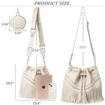 Sunwel Women Western Fringe Purse - Vegan Leather Hobo Bag