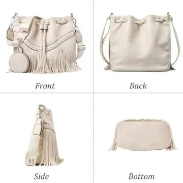 Sunwel Women Western Fringe Purse - Vegan Leather Hobo Bag