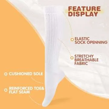 Buauty Slouch Socks for Women, Soft Extra Long Chunky Scrunch Knee High Sock Winter Knit Slouchy Socks leg warmmers