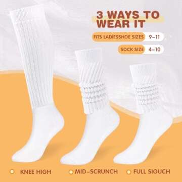 Buauty Slouch Socks for Women, Soft Extra Long Chunky Scrunch Knee High Sock Winter Knit Slouchy Socks leg warmmers