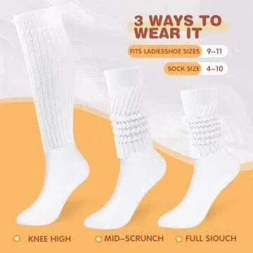 Buauty Slouch Socks for Women, Soft Extra Long Chunky Scrunch Knee High Sock Winter Knit Slouchy Socks leg warmmers