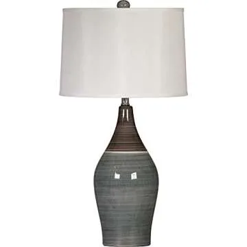 Signature Design by Ashley Niobe Glazed Ceramic Table Lamp, 2 Count, 28", Multicolored & Gray
